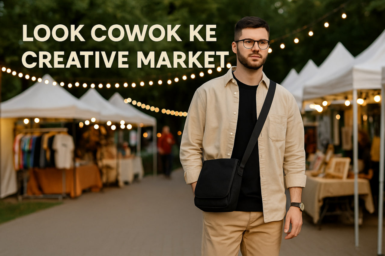 look cowok ke creative market yang santai dan tetap artsy 2025