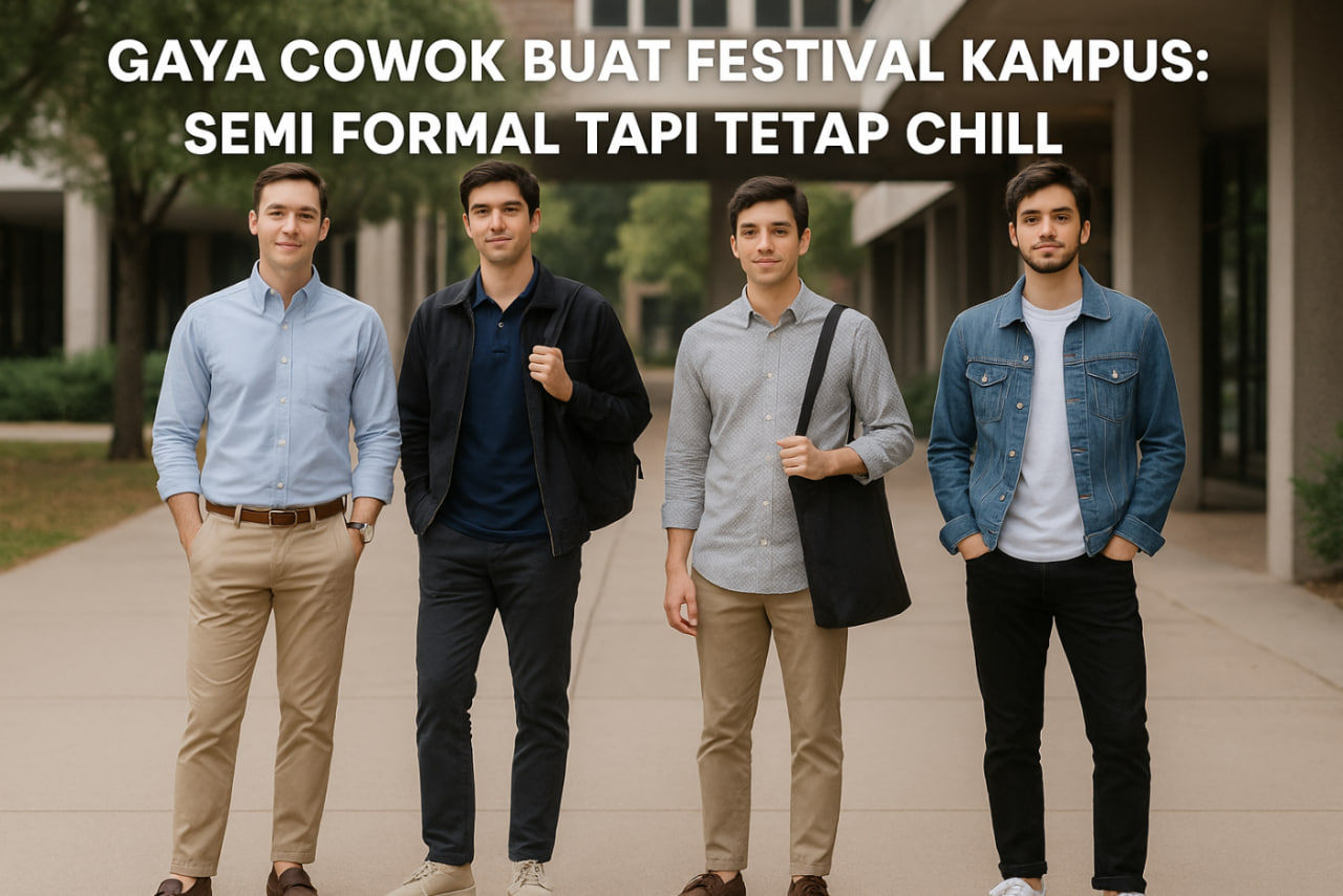 gaya cowok buat festival kampus yang semi formal dan tetap santai