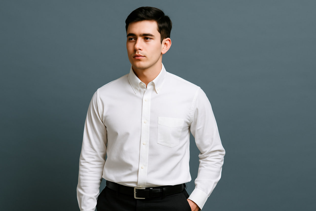 outfit cowok buat foto formal KTP yang clean dan rapi