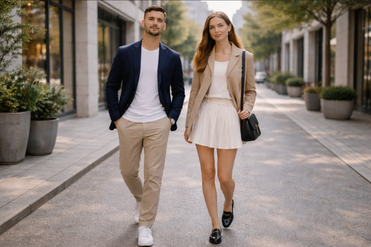 neo preppy style 2026 pria dan wanita dengan outfit klasik kampus modern